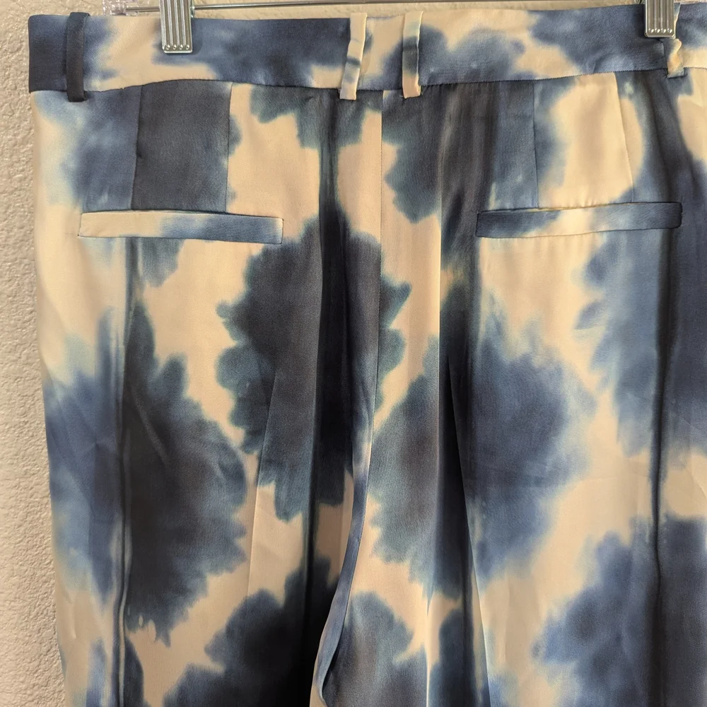 NWT Zara Tie-Dye Satin Look Wide Leg Trousers Size Large Festival Coachella - Picture 7 of 11